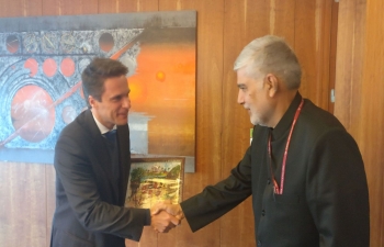 Visit of Goa delegation to Portugal (05-9 February 2018)A 5-member delegation from Government of State of Goa, headed by Chief Secretary Shri Dharmendra Sharma, visited Portugal and held discussions with Ãguas de Portugal (AdP Group) for potential collaboration in the fields Water and Waste Management. The delegation also met Portuguese Minister of Environment Dr. JoÃ£o Pedro Matos Fernandes and Secretary of State for Foreign Affairs and Cooperation Dra. Teresa Ribeiro and discussed bilateral cooperation.